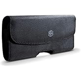 AH Military Grade Horizontal Cell Phone Pouch Clip Cell Phone Holder for Belt Loop for iPhone 13 Max 12 Pro Max 14 Max 14 Max Plus, S20 Plus Nylon Phone Carrier Holster Fits Cell Phone (Large)