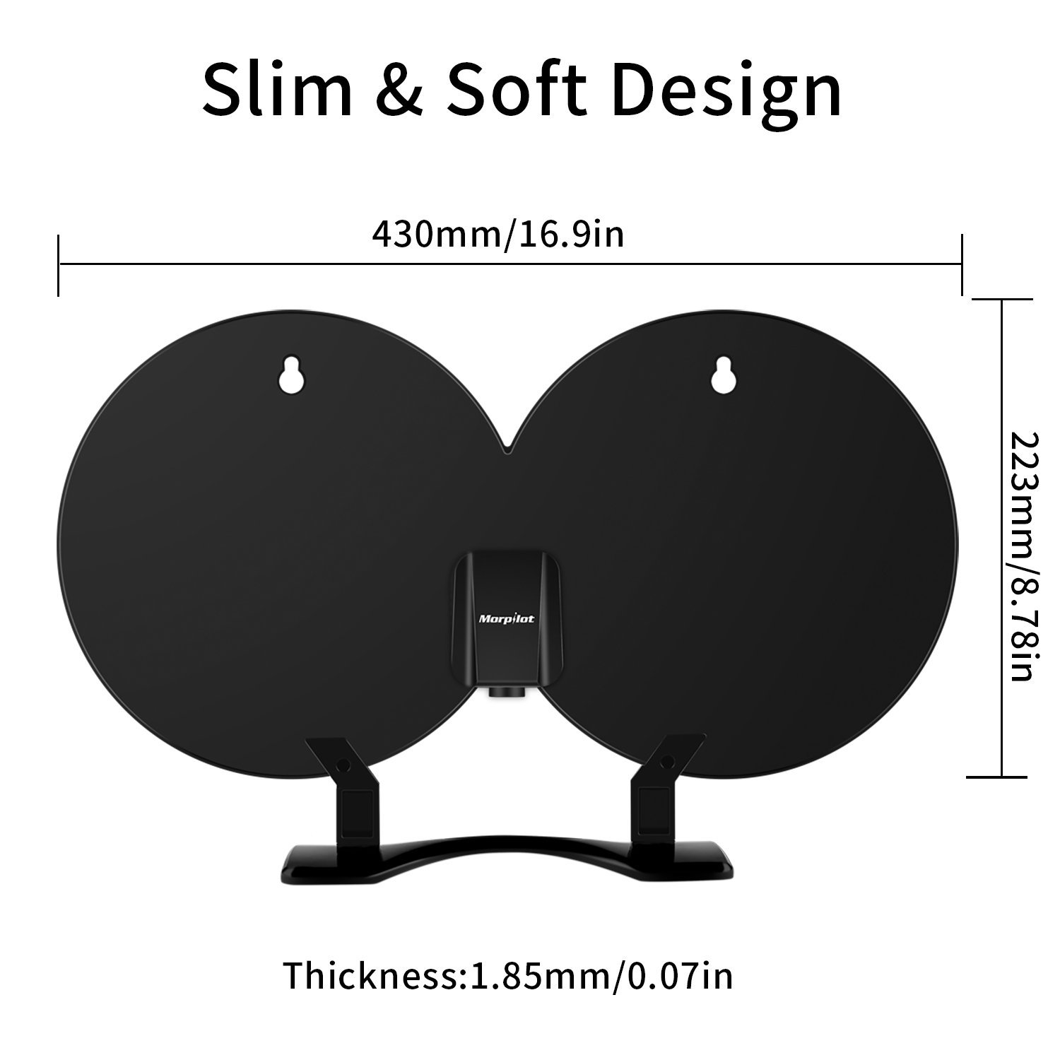Morpilot HDTV-Antennen,Digital Indoor Verstärkte TV-Antenne 80 Mile Range Abnehmbare Verstärker Signal Booster,Doppel-Kupferfolie Digital-Antenne Signalverstärker verbesserte Version