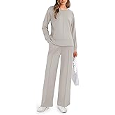 TESANCCO Women's 2 Piece Tracksuit Long Sleeve Crewneck Sweatshirts Wide Leg Sweatpant Casual Fall Outfits Travel Sets