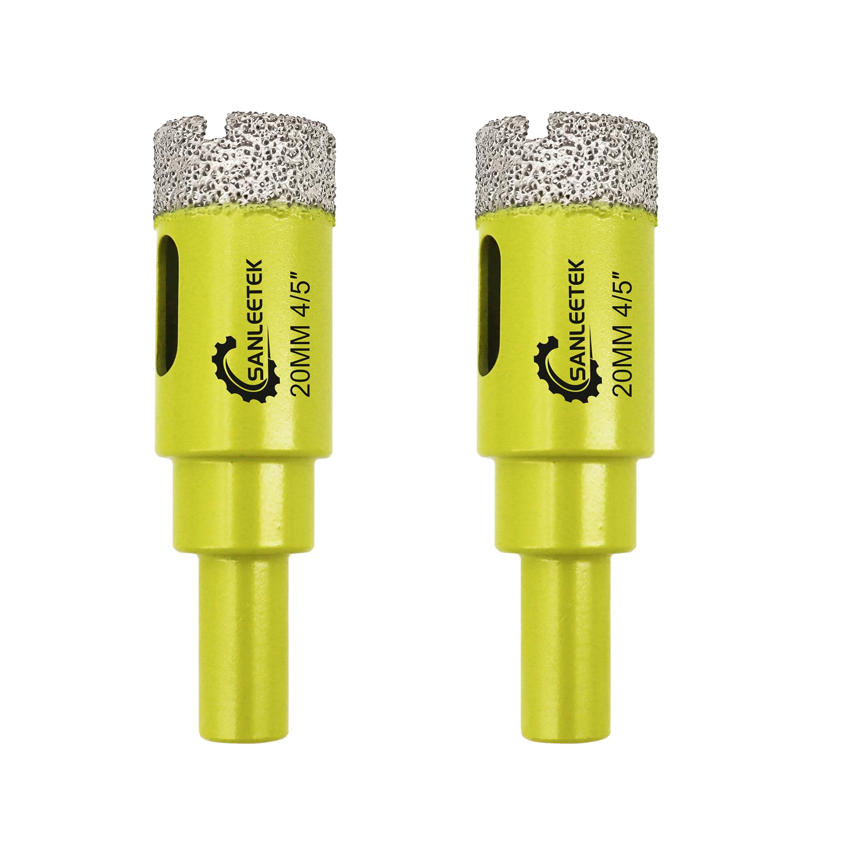 Diamond Core Drill Bits 2pcs - 20mm Diamond Hole Saw with Round Shank for Ceramic Porcelain Tile Marble Granite Quartz SANLEETEK