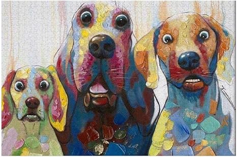 Amazon Co Jp 犬 動物 絵画 犬 動物 絵画1000ピース風景抽象チャレンジ脳ゲーム子供大人のおもちゃ木製ジグソーパズル おもちゃ