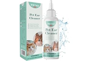 PET4U Dog & Cat Ear Cleaner Solution - 240ml - Gentle Ear Cleaner for Dogs & Cats - Soothes Itchy Ears, Removes Wax & Odor - Vet-Approved Ear Cleaning Solution for All Breeds - Easy to Use