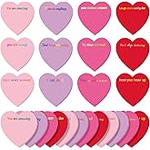 Teling 24 Pack Valentine's Day Sticky Notes Heart Shape Sticky Notes 3 x 3 Inch Inspirational Notepads Bulk Cute Memo Pads for Valentines Party Gifts School Office Supplies (Red Pink Purple)