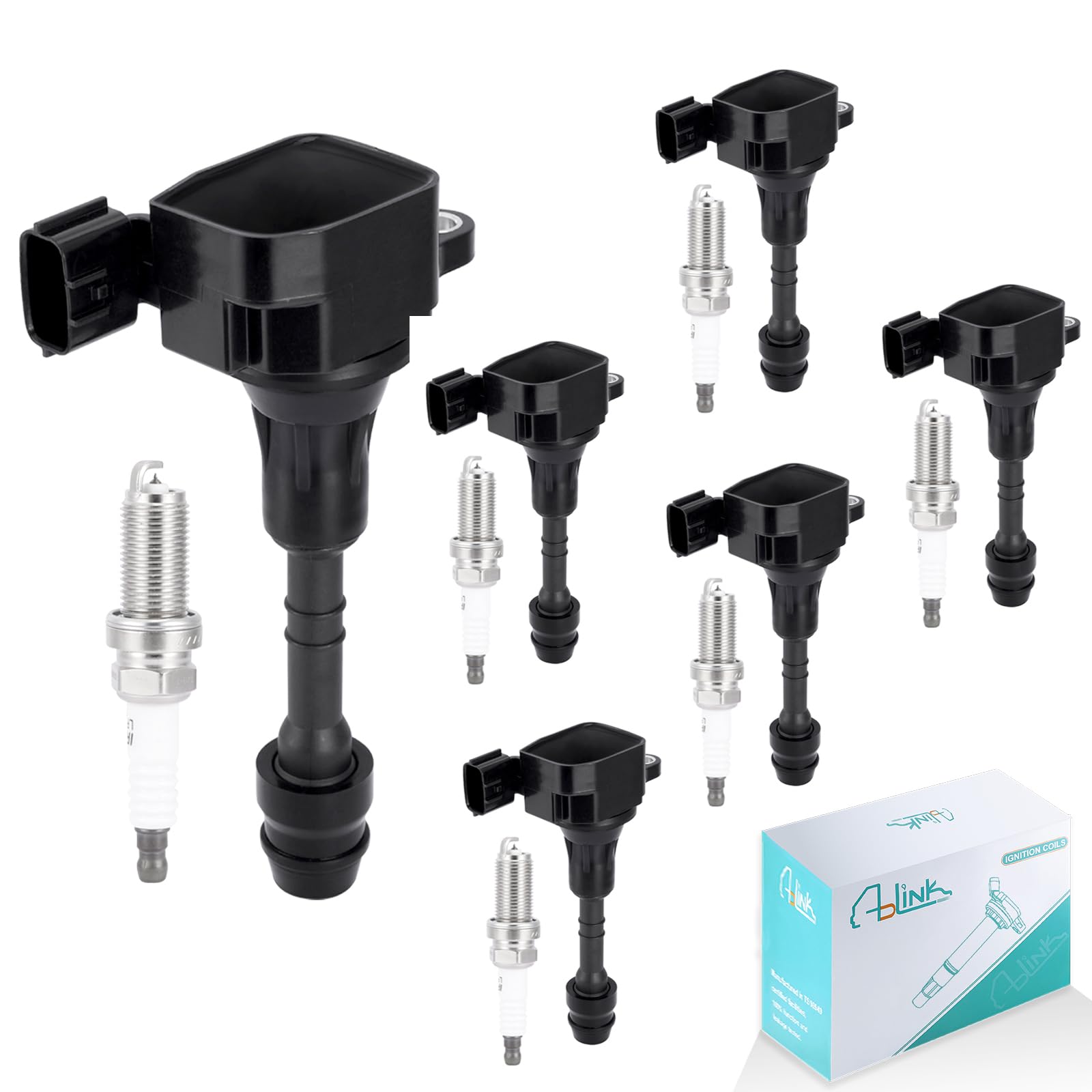 Photo 1 of 6PCS UF349 Ignition Coil Pack 22401-8H515 Spark Plugs For Infiniti I35 QX4 (3.5L 4.0L) For Nissan NV1500 NV3500 2012-2019,NV2500 2012-2020,Suzuki Equator 2009-2012 3.5L 4.0L V6 UF-349 50075 5C1403