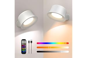 FULEN RGB Wall Lights,18 Colors LED Wall Sconces with 3200mAh Rechargeable Battery,Brightness Dimmable Touch and Remote Contr