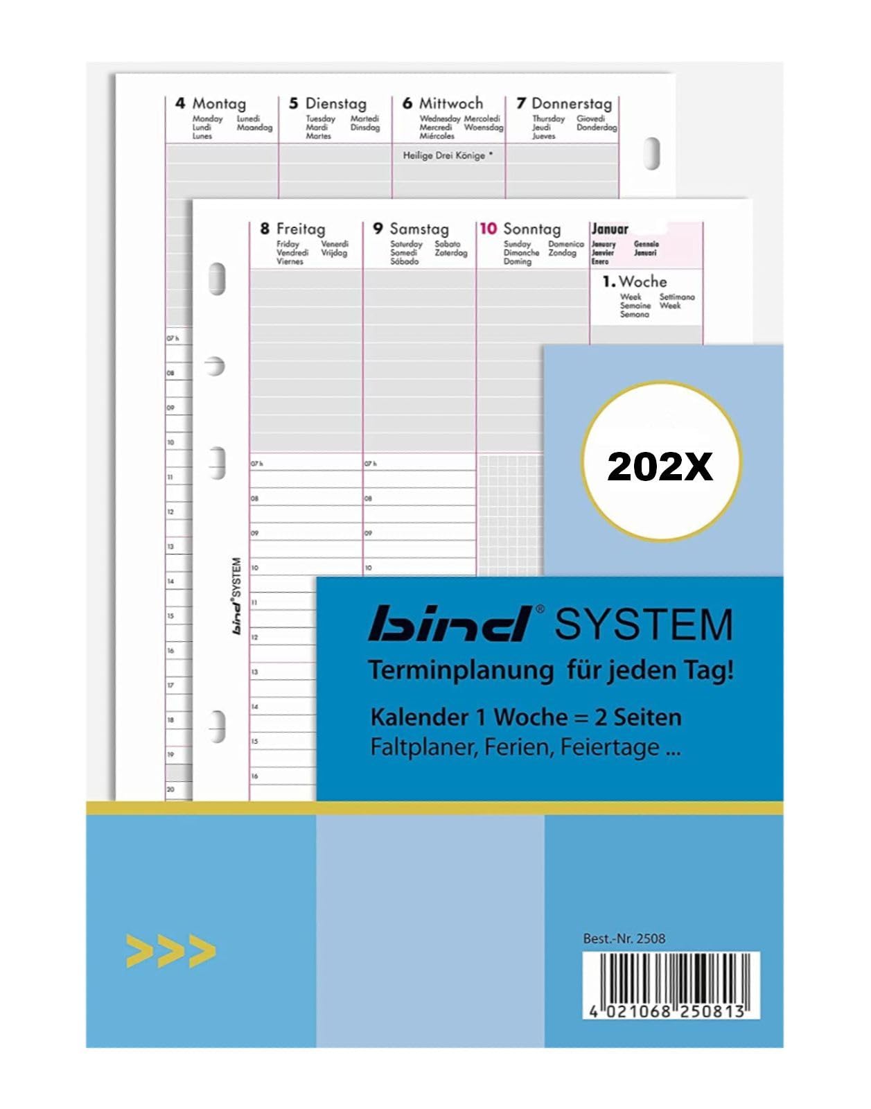 bind Calendar 2025 DIN A5 Calendar Insert Diary Daily Calendar 1 Week / 2 Pages B250825