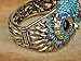 Alilang Owl Face Bracelet Antique Bird Crystal Rhinestone Costume Cuff Bangle