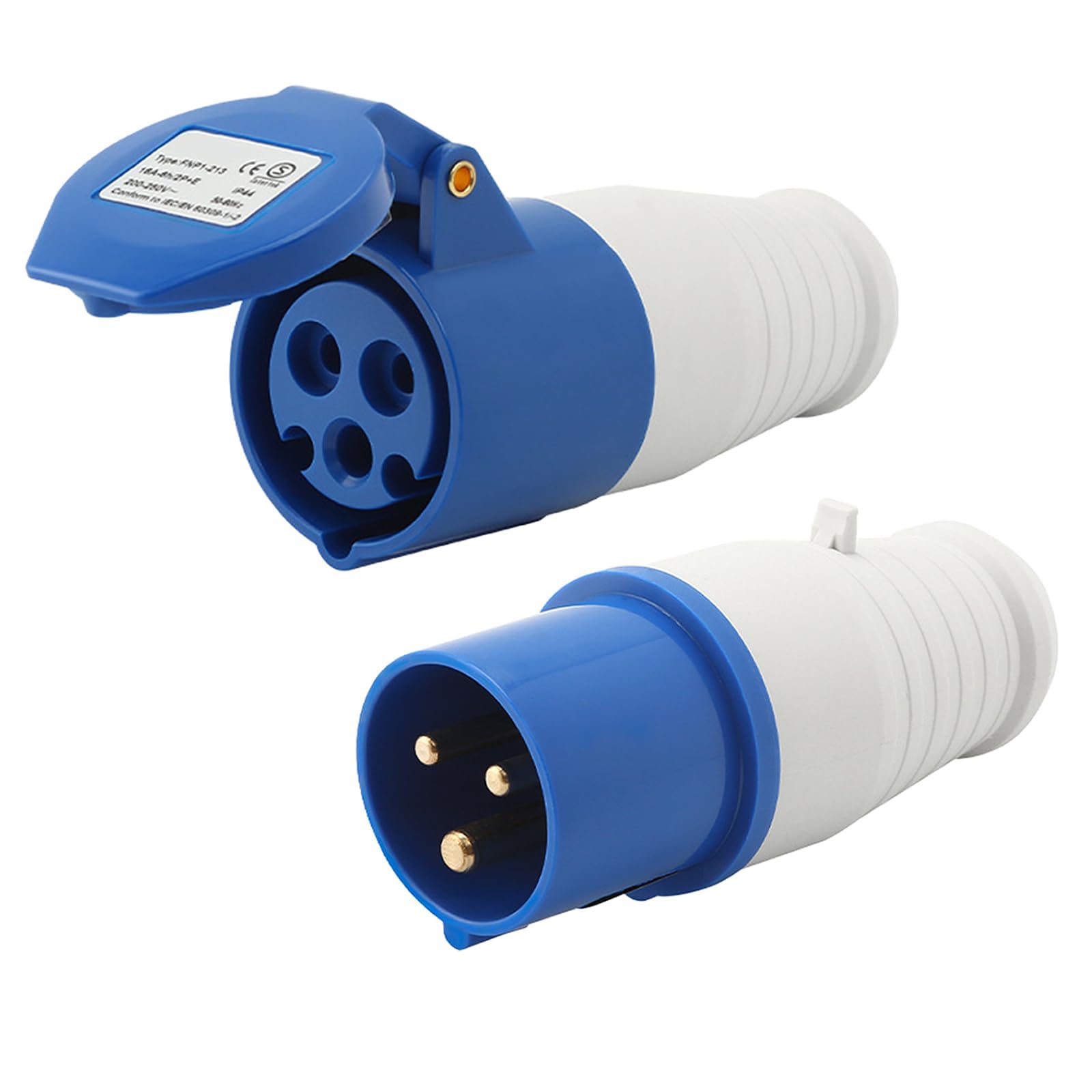 2Pcs 16A 3 Hole 220-250V Caravan Hook-Up Socket for Construction Sites - Industrial Plug & Socket Connector Set