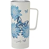 Dolly Parton Mug With Handle, Double Wall Vacuum Insulated Stainless Steel With Splash Resistant Slider Lid, Cold For Up To 24 Hours Or Hot For Up To 8 Hours, 20 Ounce, Blue