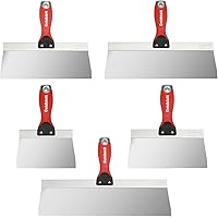 Goldblatt 5-Piece Stainless Steel Taping Knives, Drywall Knife Set, Includes- 6'', 8'', 10'', 12'', 14'', Perfect for Drywall