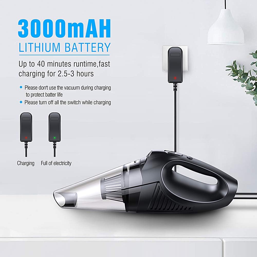 Topwolf Handheld Vacuum, Vacuum Hand held, Cordless Vacuum, Car Vacuum, Hand Vacuum, Hand held Vacuum Cordless, Dust Busters Cordless Rechargeable, Wet Dry Vacuum, Portable Vacuum Cleaner for Car/Pet/Home -