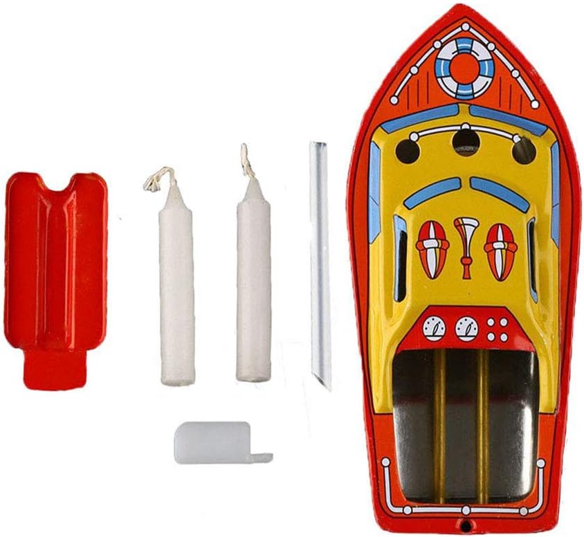 Anniston Kids Toys, Vintage Steam Powered Candle Iron Boat Clockwork Toy Education Kids Collectible Classic Toys Perfect Fun Time Play Activity Gift for Boys Girls