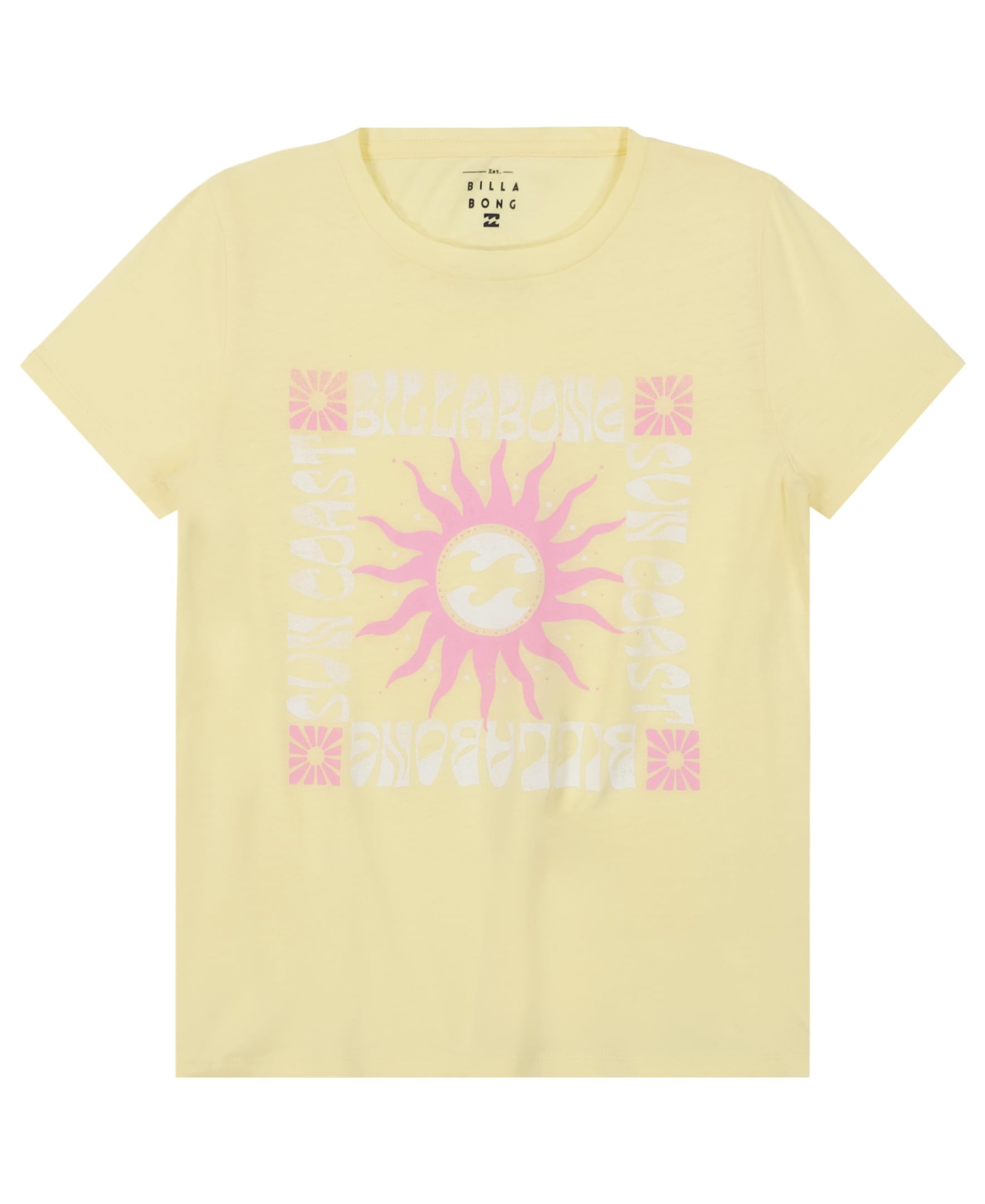 Photo 1 of Billabong Girls' Premium Short Sleeve Logo Graphic Tee, Crew Neck T-Shirt, Soft & Comfortable, Mellow Yellow