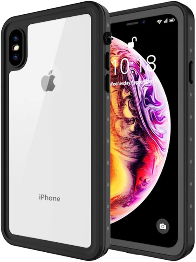 Engineline iPhone X/Xs/XR/Xs Max 7/8 Plus Waterproof Case Full-Body Rugged Premium Hybrid Protective Clear Waterproof Case