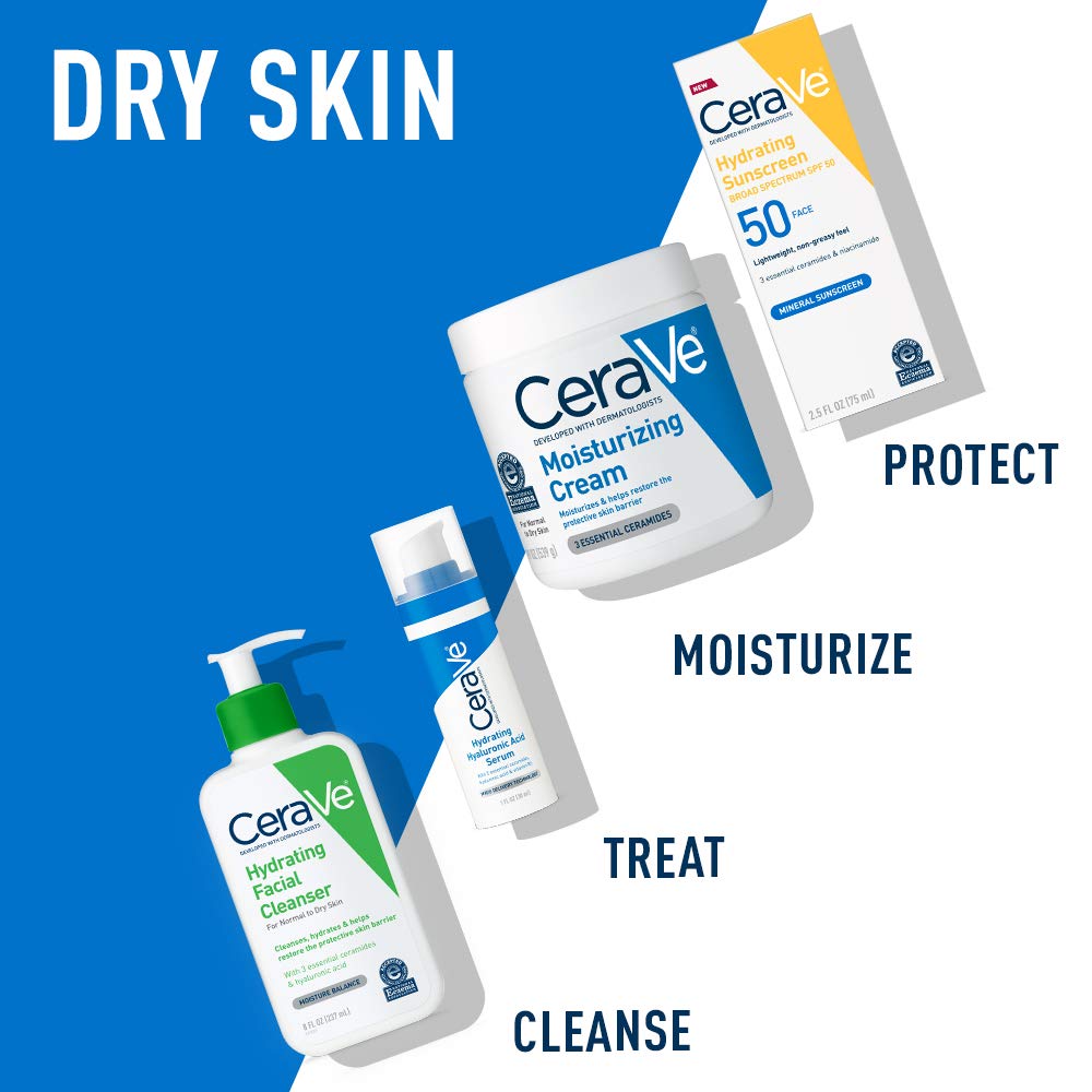 CeraVe Hydrating Facial Cleanser | Moisturizing Non-Foaming Face Wash with Hyaluronic Acid, Ceramides & Glycerin | 16 Fluid Ounce: Beauty