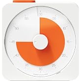 mooas Analog Focus Silent Visual Timer, Countdown, 60-Min Max (Orange) | Easy Dial Setting, Battery Operated, 3-Level Alarm Vol &amp; 3s/60s Duration, Magnetic/Stand, ADHD, Exercise, Study, Cooking