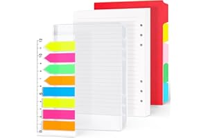 HEYPLACE A5 Refill Paper Set, Loose Leaf Paper with 2PCS PVC Pockets Index Tabs Binder Divider for School Office