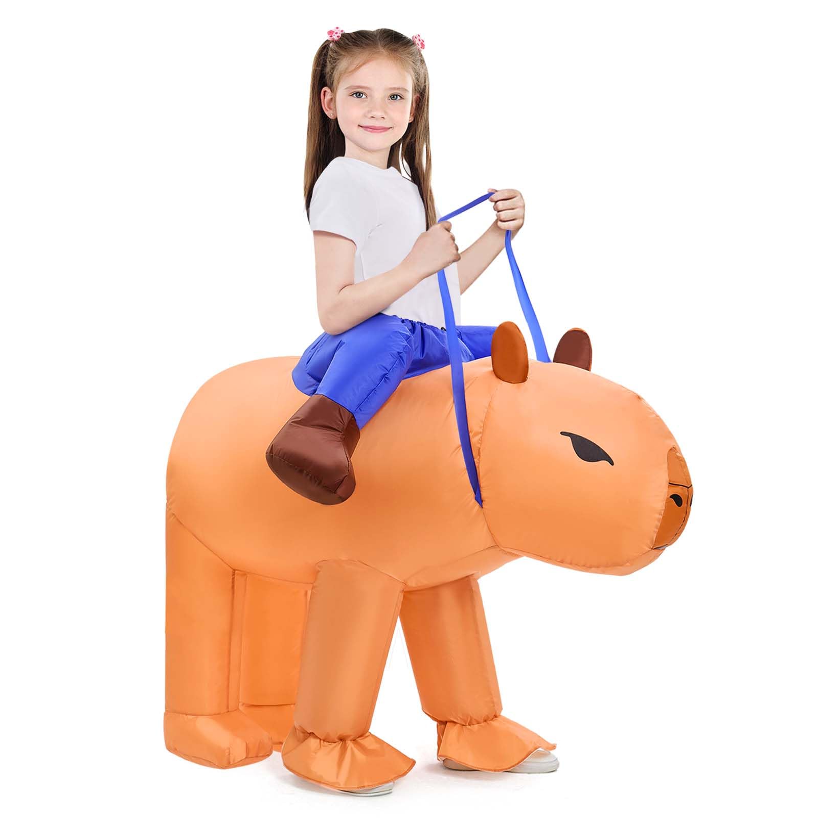 Photo 1 of Spinosaurus Kids Inflatable Capybara Costume,Inflatable Halloween Costumes Funny Ride on Animal Blow Up Costumes for Boys Girls