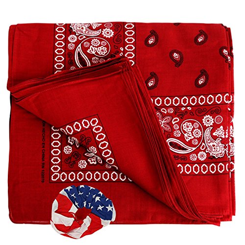 Large Bandanas 27 x 27 Versatile Biker Rags Classic Paisley Bandana