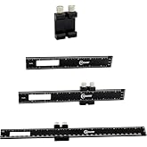 VICHSAMWY 3PCS Black Metal Woodworking Ruler, Adjustable 6/8/12 Inch Precision Pocket Slide Ruler,Inch and Metric Measuring Ruler for Woodworker (Black)