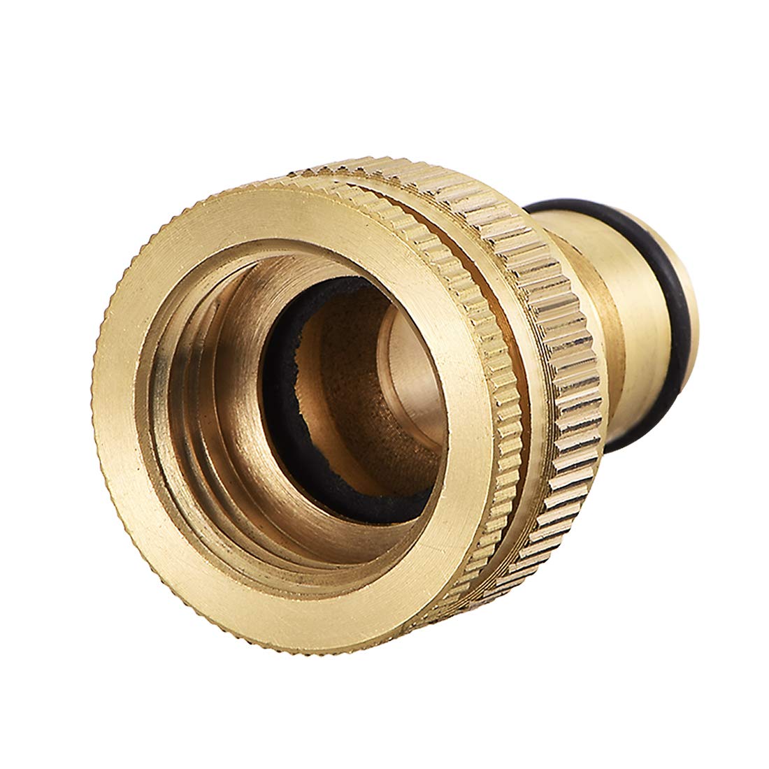 sourcing map 2-in-1 Garden Hose Quick Connect 1/2 G to 3/4 G Brass Water Hose Fitting Connectors