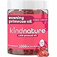 Kind Nature Evening Primrose Oil Gummies for Women – 1000mg with Black Cohosh Extract – Hormonal Balance, PMS & Menopause Support – Vegan, Sugar-Free, Non-GMO