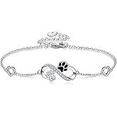 SHEAISRS Mustard Seed Cross/Paw Print/Butterfly/Sunflower/Compass/Moss Agate Bracelet for Women 925 Sterling Silver Graduation Link Bracelet Jewelry for Women