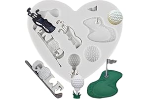 QDMOLDS Golf Silicone Mold Golf Balls Chocolate Candy Fondant Molds for Cake Decorating Cupcake Topper Gum Paste Polymer Clay