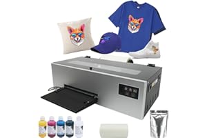 Fynqil A4 DTF Printer Transfer Printing Machine for DIY Print T-Shirts Apparel with White Ink Systems & Auto Cleaning (A4 Pri