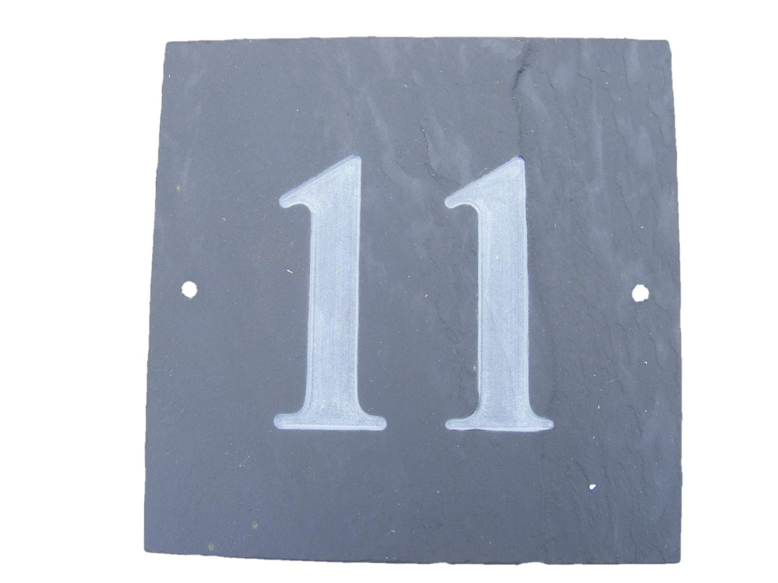 NATURAL GREY SLATE HOUSE DOOR NUMBER 6" x 6" DEEPLY ENGRAVED NATURAL SURFACE SIGN PLAQUE HOUSE WARMING GIFT (11)