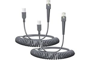 LIENIAO (2PCS) 9.84ft Coiled Scanner Charger Cable for Symbol/Zebra/Motorola DS9208 USB Cable CBA-U01-S07ZAR LS2208 LS4278 LS3578 DS2208 DS6878 DS9808 DS8108 DS8178 DS9308 DS9908 STB4278 LI4278 USB Cord
