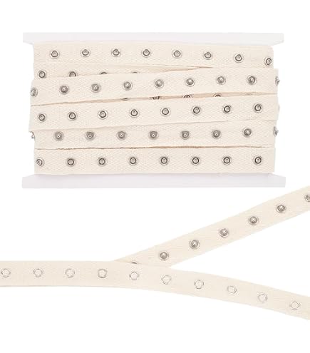 Jili Online 50 Yard White Snap Tape - 8mm Round Snap Buttons, 18mm Wide, For Sewing & Crafts - View #6