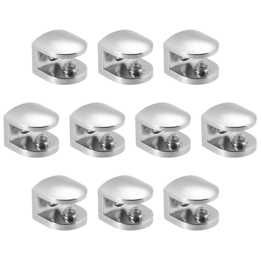 Sourcingmap Glass Shelf Support Zinc Alloy Clip Holder for 8mm-10mm Thickness 10pcs