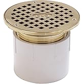 Zurn FD2210-PV3 3-inch Round PVC Adjustable Nickel Top Floor Drain