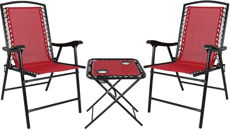 red folding lawn chairs