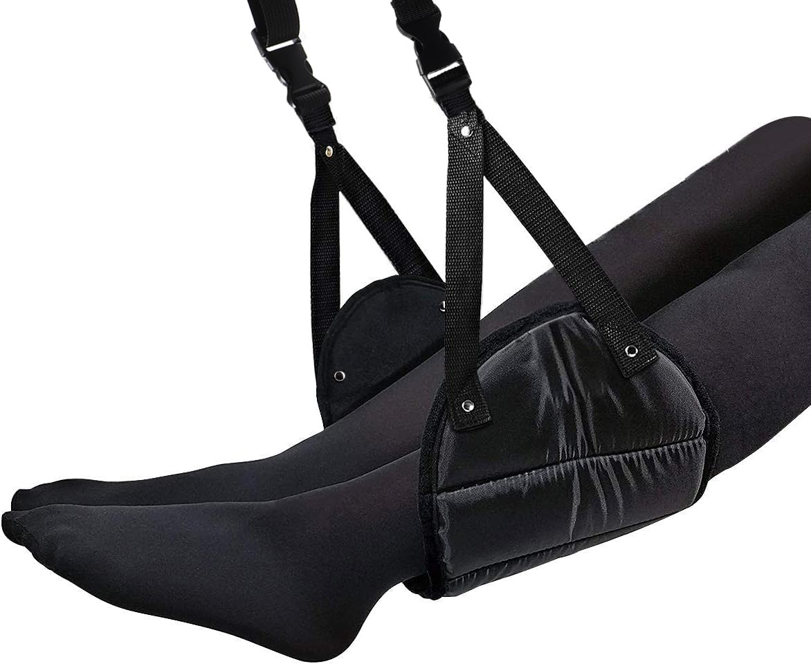 Foot Hammock, Airplane Footrest Made with Premium Memory Foam,Head Hammock Portable Travel Essentials Flight Carry-On Foot Rest Adjustable Height Foot Rest Travel Accessories Footrests Hammock