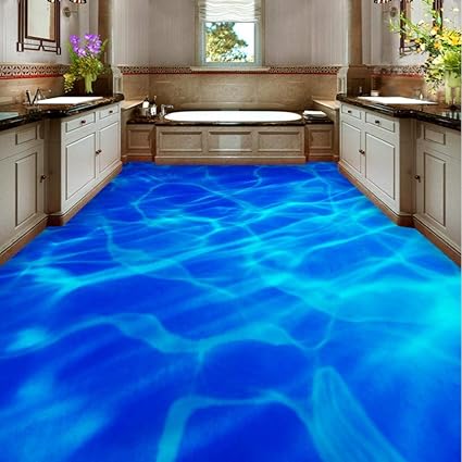 Amazon Com Xbwy Aesthetic Blue Watermark Bathroom Bedroom