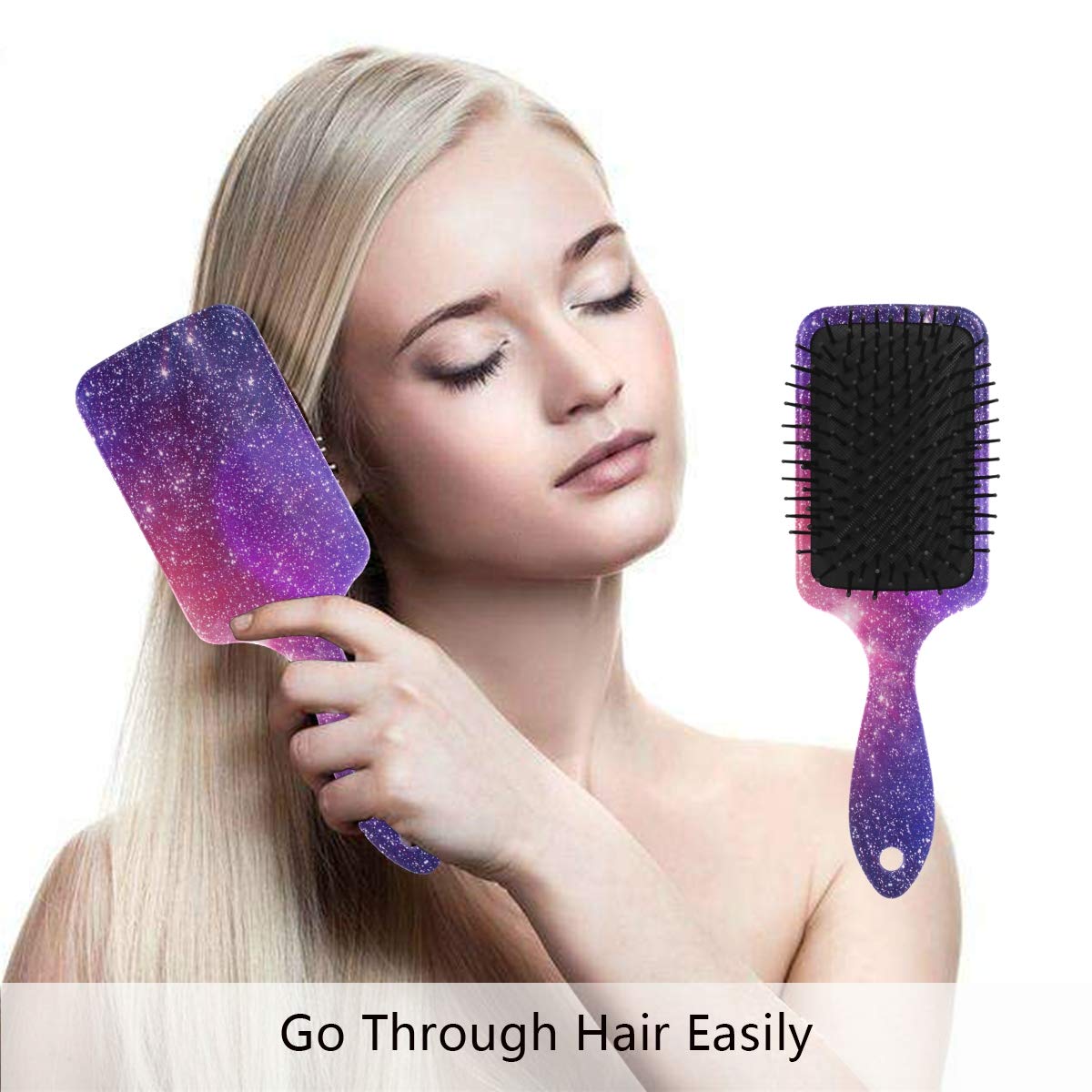 Amazon Com Glitter Space Star Hair Brush For Wet Dry Hair Grip