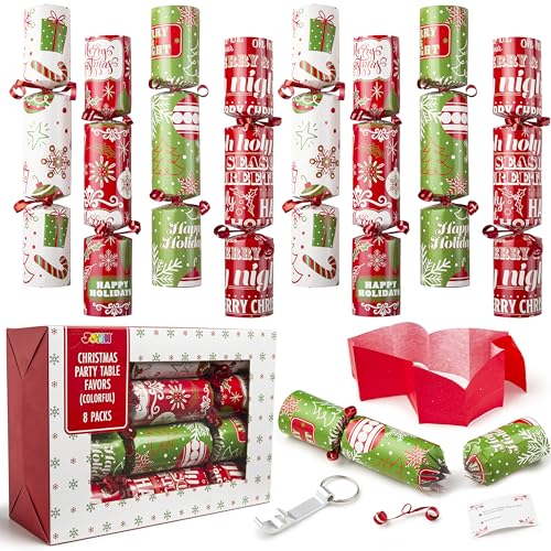 JOYIN 8 Pack Christmas Party Favor Non-Snap Lettering Pieces Party Table Favors with Holiday Party Favor Supplies for Kids and Adults, Christmas Parties, Dinners and Holidays