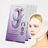 SKYBDY BIO Lifting-Sil Full Face Mask | NAD+, NMN, Collagen & Peptides | Tightens Jawline & Neck | Reduces Wrinkles & Lines | Firming & Hydrating | 4 Sheets + Bonus Lifting Band