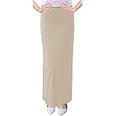 BABY O Women's Basic Modest 37" Below The Knee Ankle Length Maxi Straight Skirt