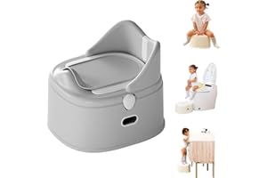 RGKQSY 3 in 1 Toddler Potty Training Toilet Seat with Steps Ladder, Foldable Potty Train Chair Adapter for Toddlers Kids Boys Girls, Gray