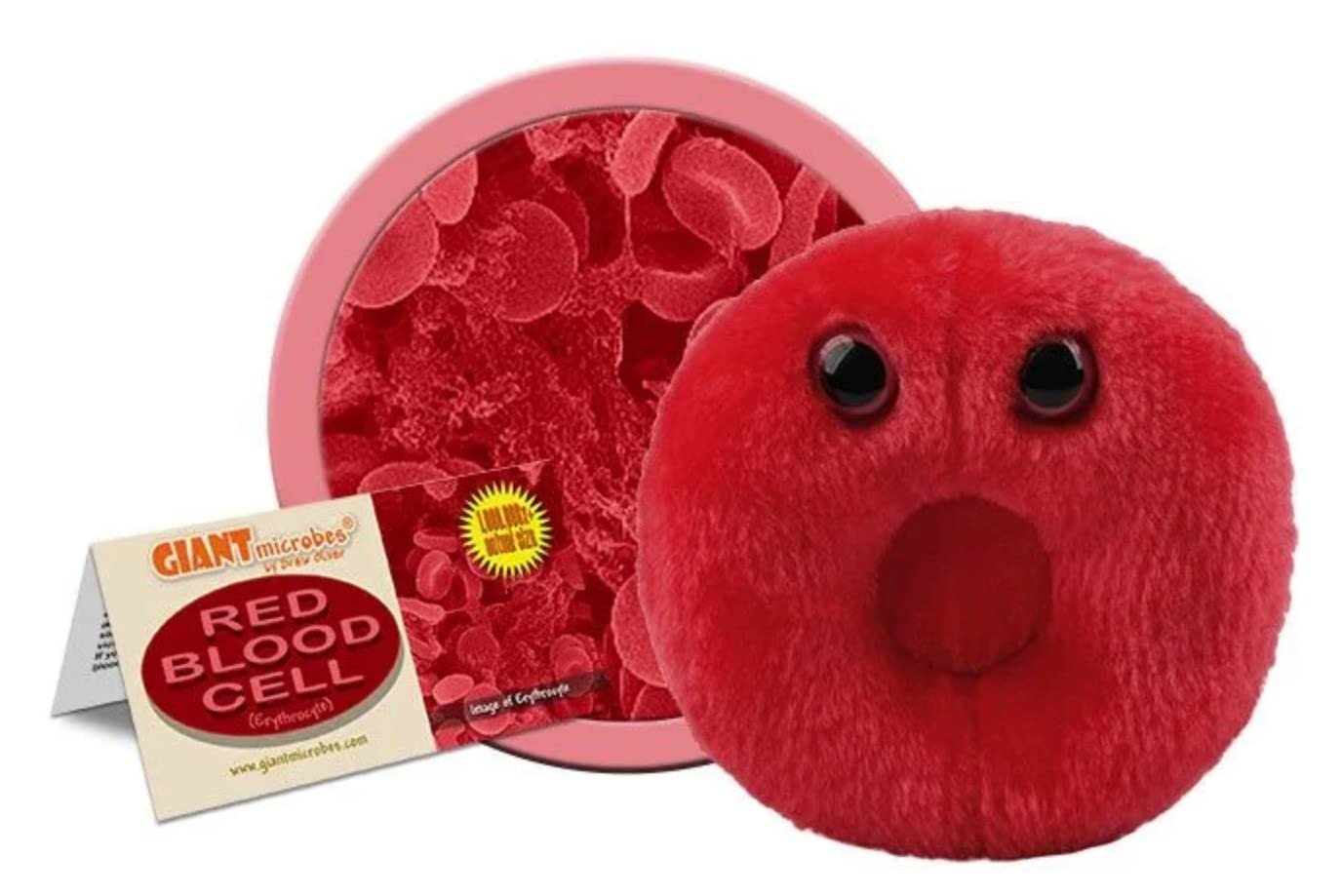 GIANTmicrobes Red Blood Cell Plush –Learn About Blood and Circulatory system with this Educational Gift for Students, Scientists, Blood Donation Professionals, and Anyone with a Healthy Sense of Humor