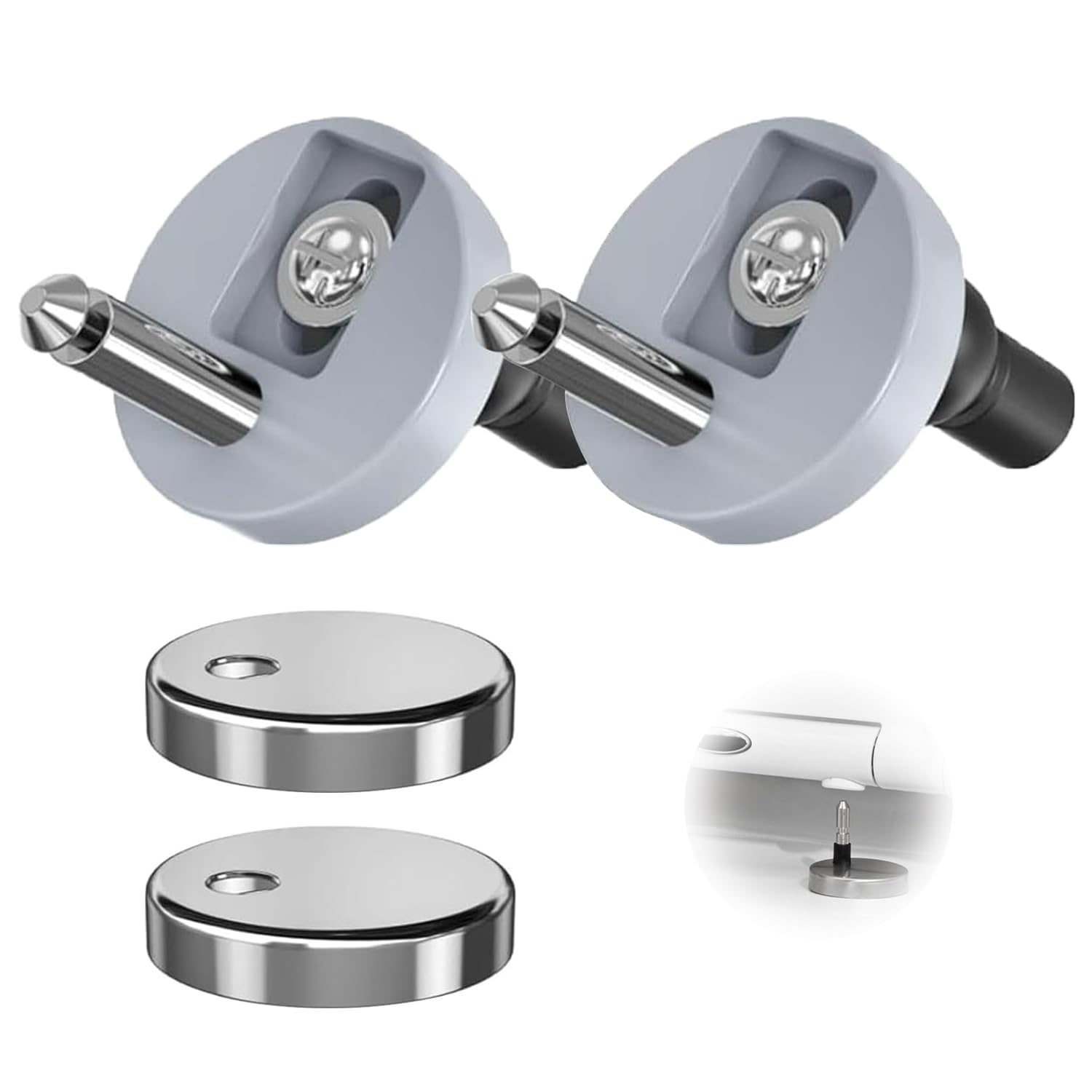 BRITECO 2 Pack Toilet Seat Hinges Fixings | Quick Release & Adjustable Replacement Hinges | Durable Universal Fittings for Top Fix Toilet Seats | Easy Installation