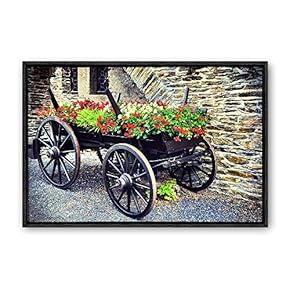 Framed Canvas Wall Art Rural Landscape Photography Canvas Prints Home Artwork Decoration for Living Room,Bedroom - 16x24 inches