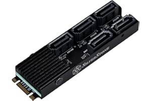 SilverStone Technology ECS07 5-Port SATA Gen3 6Gbps Non-RAID M.2 PCIe Storage Expansion Card, SST-ECS07