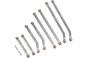 INJORA High Clearance Front 4 Links Set for Axial SCX24 Gladiator Dodge Power Wagon 1/24 RC Crawler Car, 8PCS (Grey)