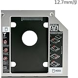 KUMOWA　SATA to SATA 3.0 汎用　光学ドライブをHDDやSSDに置き換えるためのキット　セカンドHDDアダプター 薄型光学ドライブベイ用 2.5インチ ハードディスクマウンタ SATA接続　9.5mm＆12.7mm厚対応 (12.7ｍｍ)