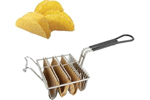 FAMKIT Taco Fryer Basket, Taco Shell Fryer, Holds 4 Shells Deep Fryer Taco Holder Basket with Grip Handle