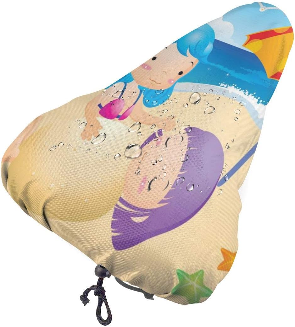 N /A Bike Seat Cover Children Playing at The Beach